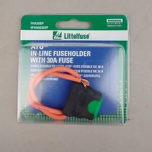 Littelfuse ATO In-Line Fuseholder with 30A Fuse FHA30BP 0FHA0030XP New